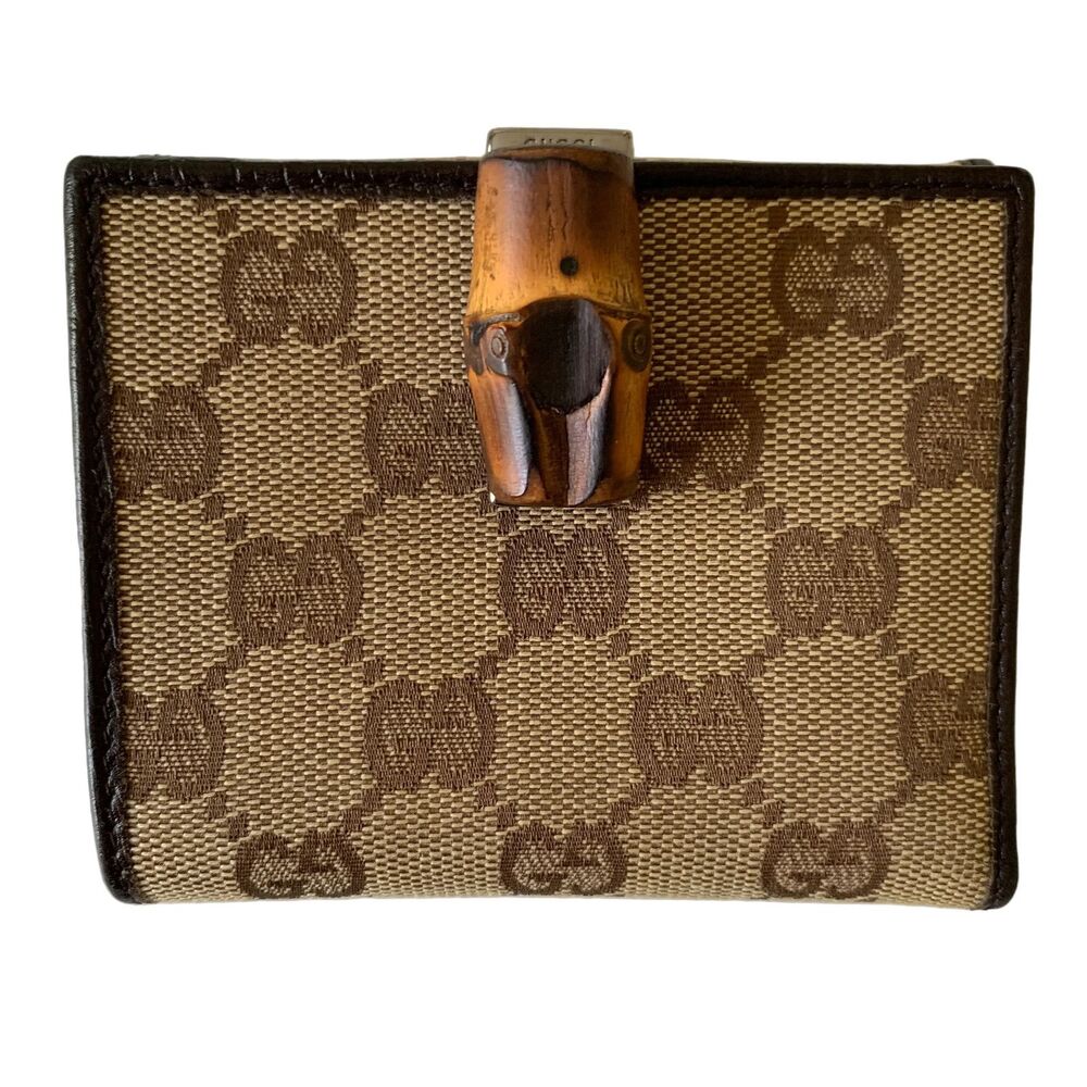 Gucci bamboo monogram compact Wallet Authentic with COA and box - Picture 1 of 8